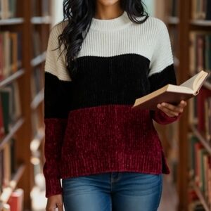 SHEIN Colorblock Crew Neck Sweater